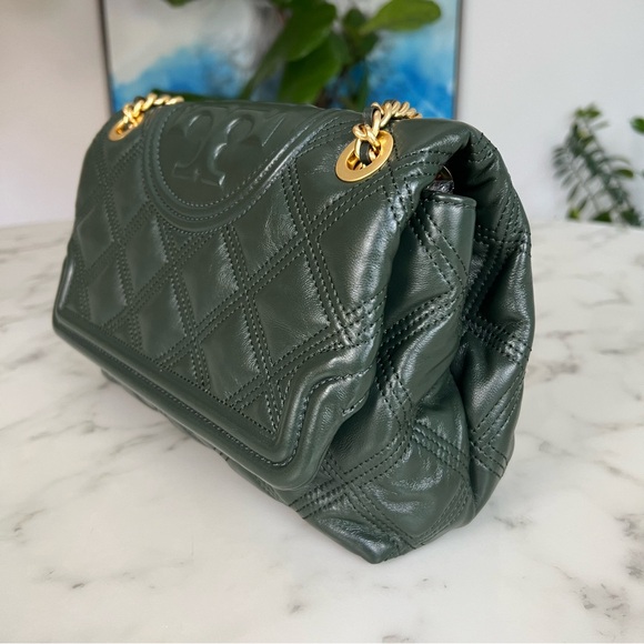 Tory Burch Fleming Soft Convertible Shoulder Crossbody Bag Sycamore Green Gold - Picture 4 of 16